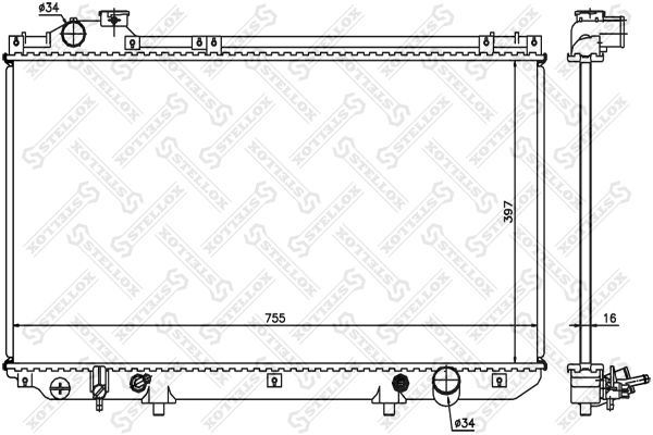 STELLOX Radiaator,mootorijahutus 10-26376-SX