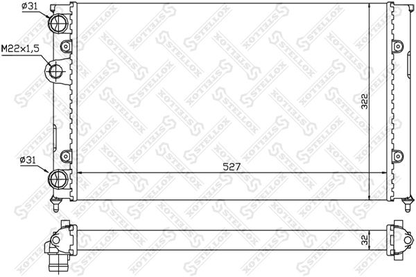 STELLOX Radiaator,mootorijahutus 10-26413-SX