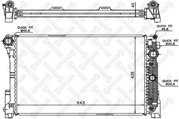 STELLOX Radiaator,mootorijahutus 10-26555-SX