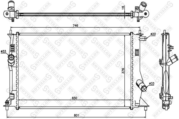 STELLOX Radiaator,mootorijahutus 10-26698-SX