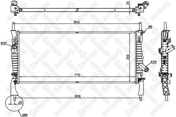 STELLOX Radiaator,mootorijahutus 10-26752-SX