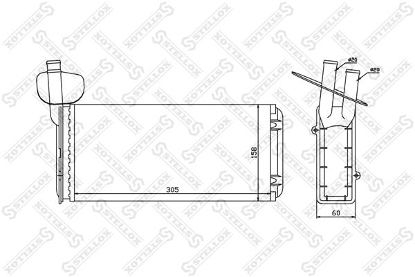 STELLOX Теплообменник, отопление салона 10-35020-SX