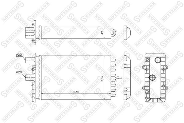 STELLOX Теплообменник, отопление салона 10-35079-SX