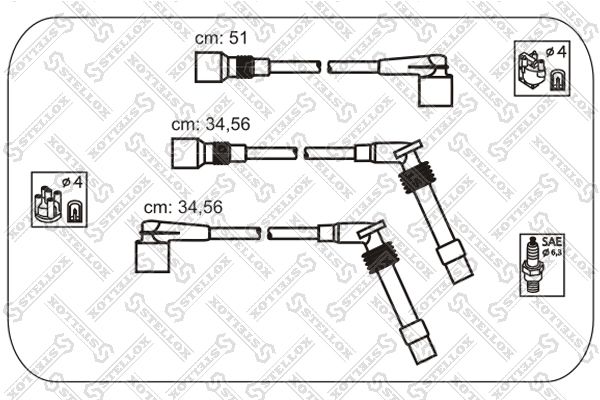 STELLOX Комплект проводов зажигания 10-38538-SX