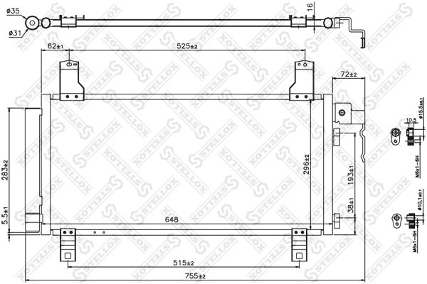 STELLOX Конденсатор, кондиционер 10-45119-SX