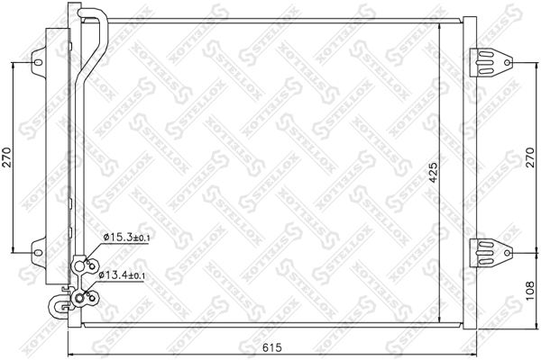 STELLOX Конденсатор, кондиционер 10-45163-SX