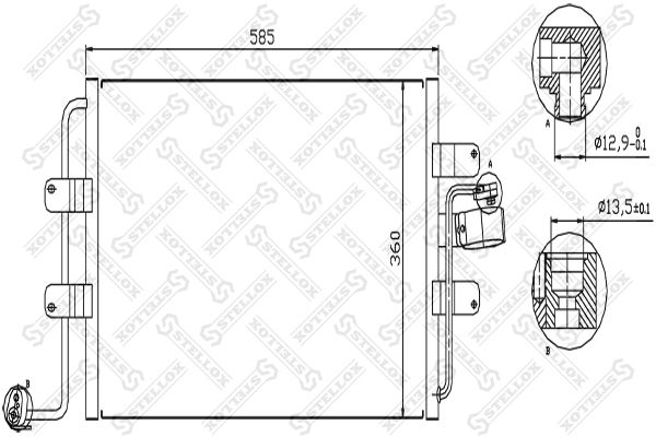 STELLOX Конденсатор, кондиционер 10-45165-SX