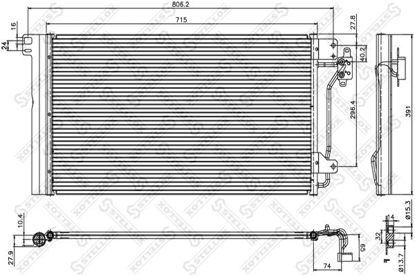 STELLOX Конденсатор, кондиционер 10-45167-SX