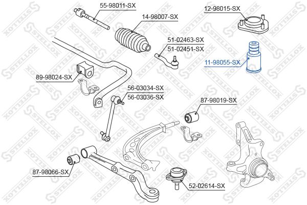 STELLOX Puhver, vedrustus 11-98055-SX