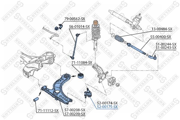 STELLOX Шарнир независимой подвески / поворотного рычага 52-00175-SX