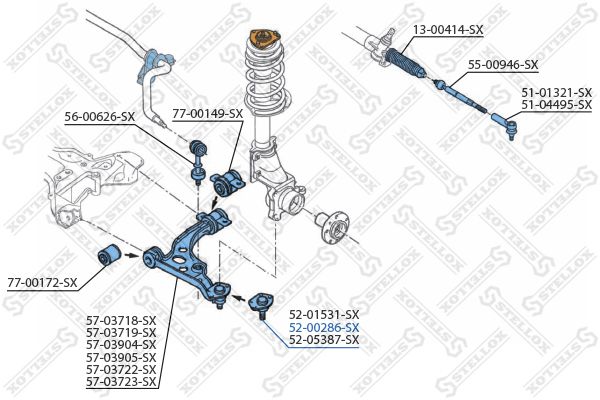 STELLOX Kande-/juhtliigend 52-00286-SX