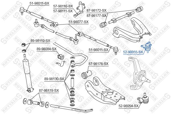 STELLOX Kande-/juhtliigend 52-98055-SX