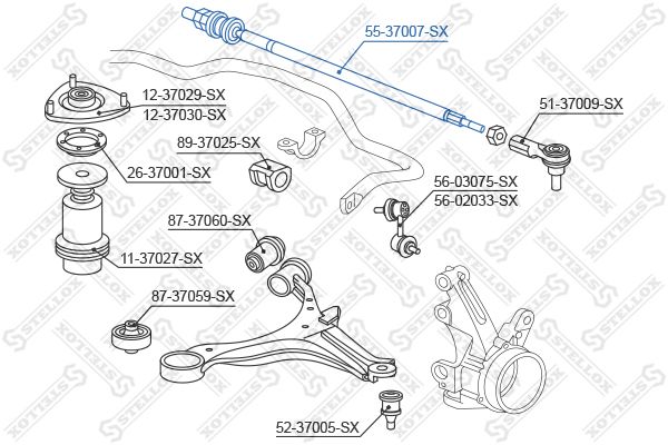 STELLOX Sisemine rooliots,roolivarras 55-37007-SX