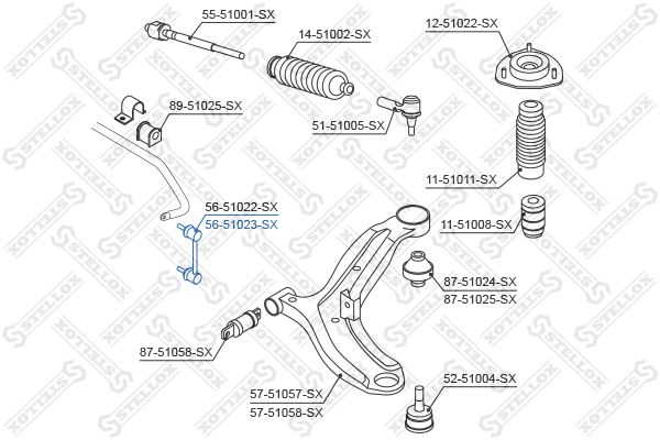 STELLOX Тяга / стойка, стабилизатор 56-51023-SX