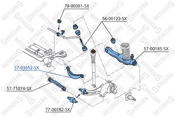 STELLOX Рычаг независимой подвески колеса, подвеска колеса 57-03652-SX