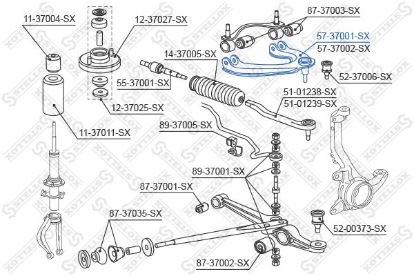 STELLOX Рычаг независимой подвески колеса, подвеска колеса 57-37001-SX