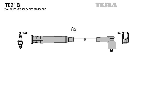 TESLA Комплект проводов зажигания T021B
