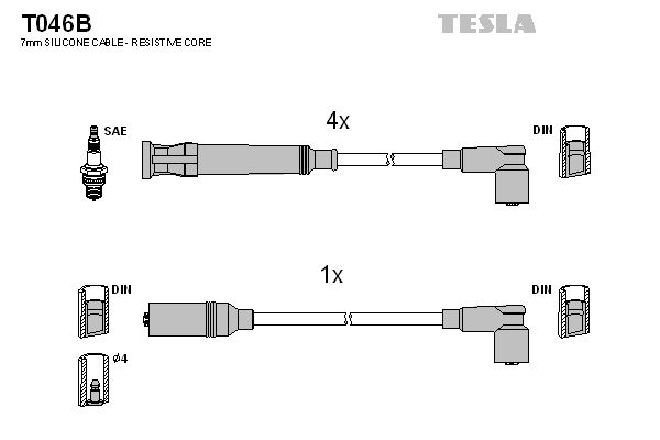 TESLA Комплект проводов зажигания T046B