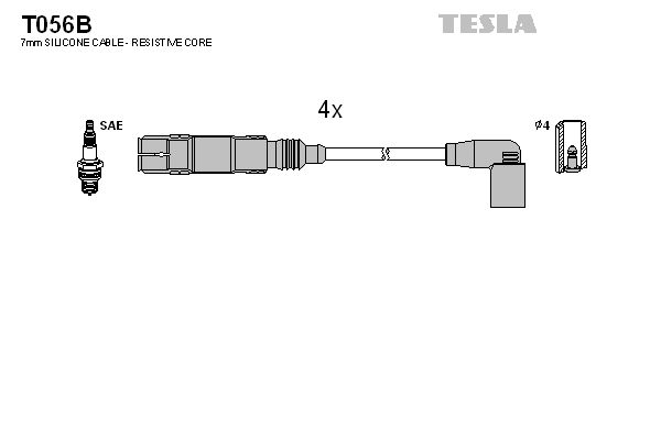 TESLA Комплект проводов зажигания T056B