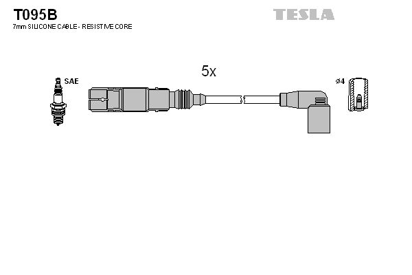 TESLA Комплект проводов зажигания T095B