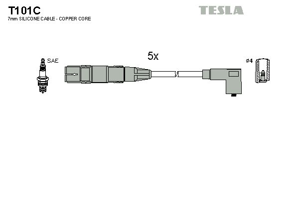TESLA Комплект проводов зажигания T101C