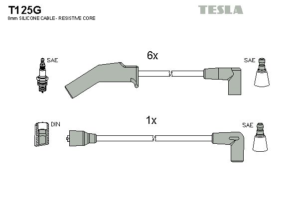 TESLA Комплект проводов зажигания T125G
