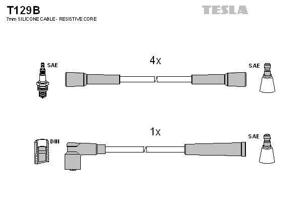 TESLA Комплект проводов зажигания T129B