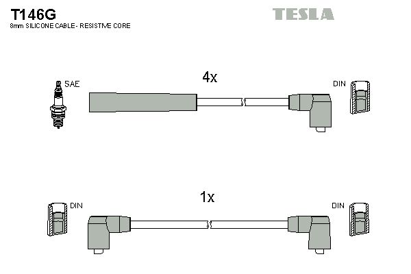 TESLA Комплект проводов зажигания T146G