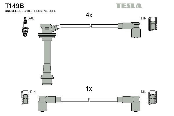 TESLA Комплект проводов зажигания T149B