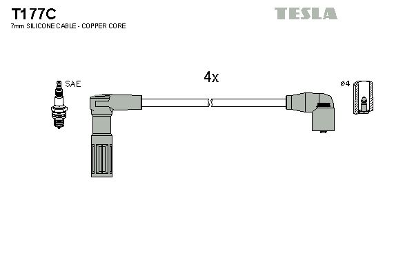 TESLA Комплект проводов зажигания T177C