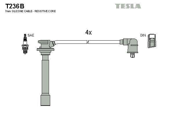 TESLA Комплект проводов зажигания T236B