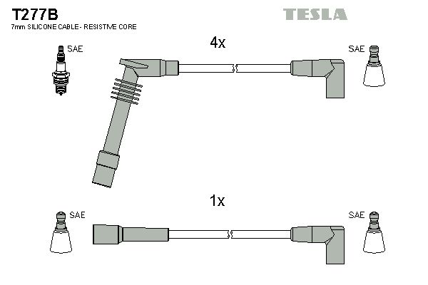 TESLA Комплект проводов зажигания T277B