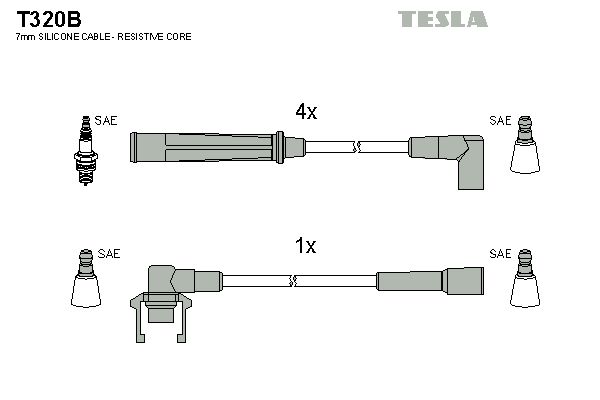 TESLA Комплект проводов зажигания T320B