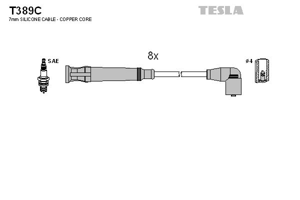 TESLA Комплект проводов зажигания T389C