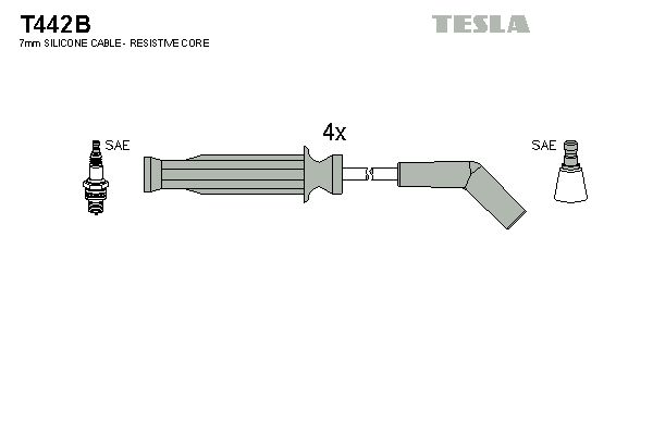 TESLA Комплект проводов зажигания T442B