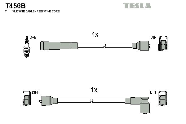 TESLA Комплект проводов зажигания T456B