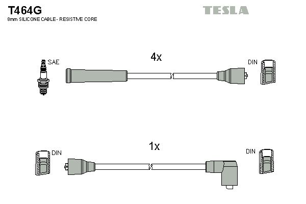 TESLA Комплект проводов зажигания T464G