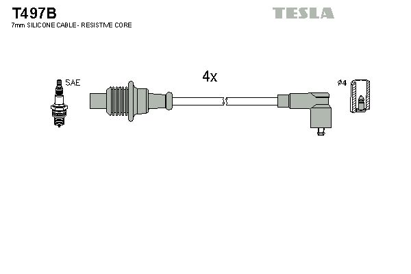 TESLA Комплект проводов зажигания T497B