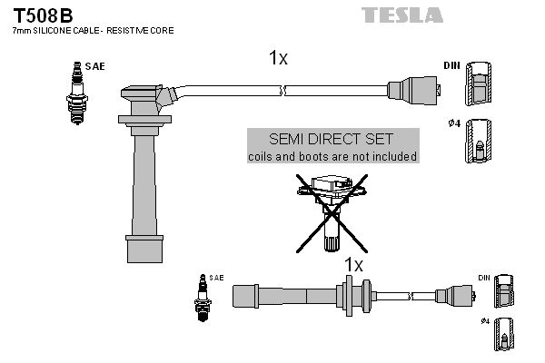 TESLA Комплект проводов зажигания T508B