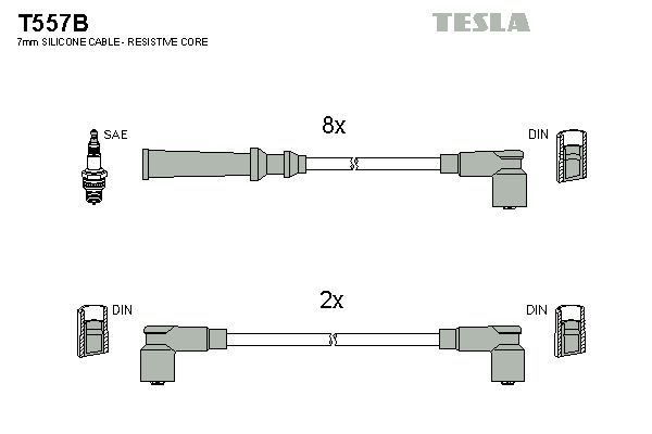 TESLA Комплект проводов зажигания T557B