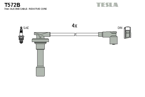 TESLA Комплект проводов зажигания T572B