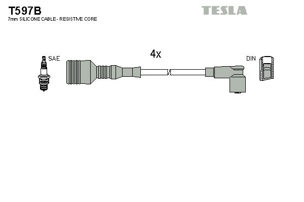 TESLA Комплект проводов зажигания T597B