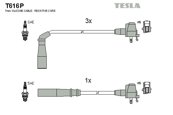 TESLA Комплект проводов зажигания T616P