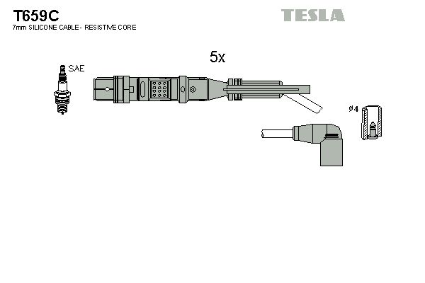 TESLA Комплект проводов зажигания T659C