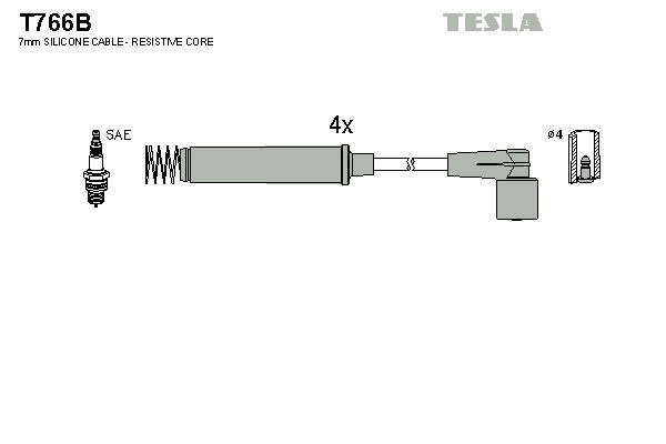TESLA Комплект проводов зажигания T766B