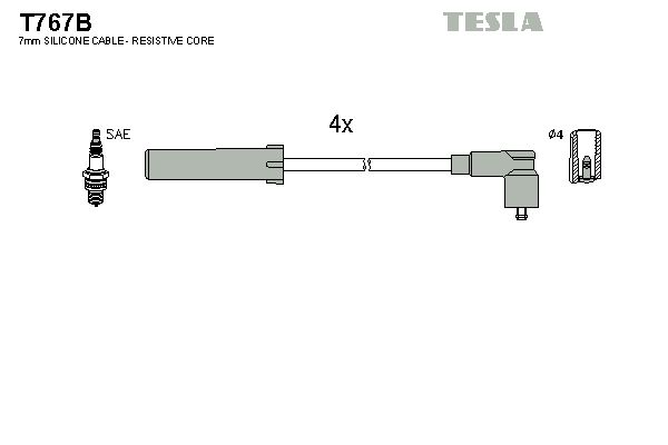TESLA Комплект проводов зажигания T767B
