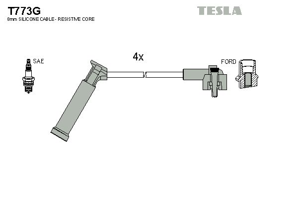TESLA Комплект проводов зажигания T773G