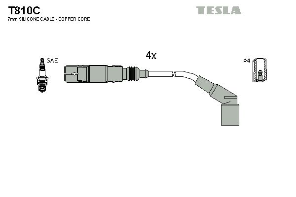 TESLA Комплект проводов зажигания T810C