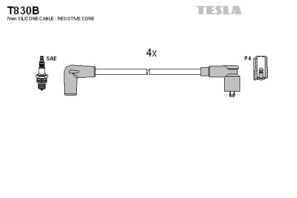 TESLA Комплект проводов зажигания T830B