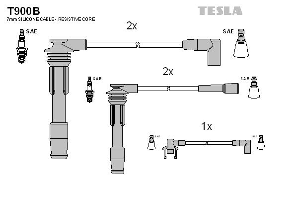 TESLA Комплект проводов зажигания T900B
